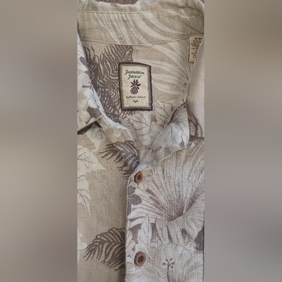 JAMAICA JAXX Shirt 100% Silk Size Medium Hawaiian All Over Print - Picture 4 of 10